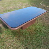 Leather rectangle coffee table by De Sede 1980