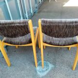 6 chaises ancienne vintage design scandinave pieds compas