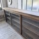 XXL 3m pine and oak display cabinet with glass doors