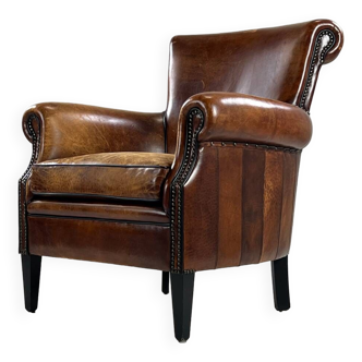 Fauteuil club en cuir de mouton