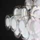 Large 36 Murano Glass White Disc Chandelier by Vistosi, 1970s