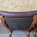 2x 60s 70s Easy Chair Leather Armchairs Westnofa Norway Mid Century