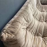 3-seater Togo velvet sofa