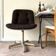 Strafor armchair in beige plastic and brown herringbone wool 1960s'