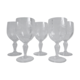 5 old engraved walking glasses