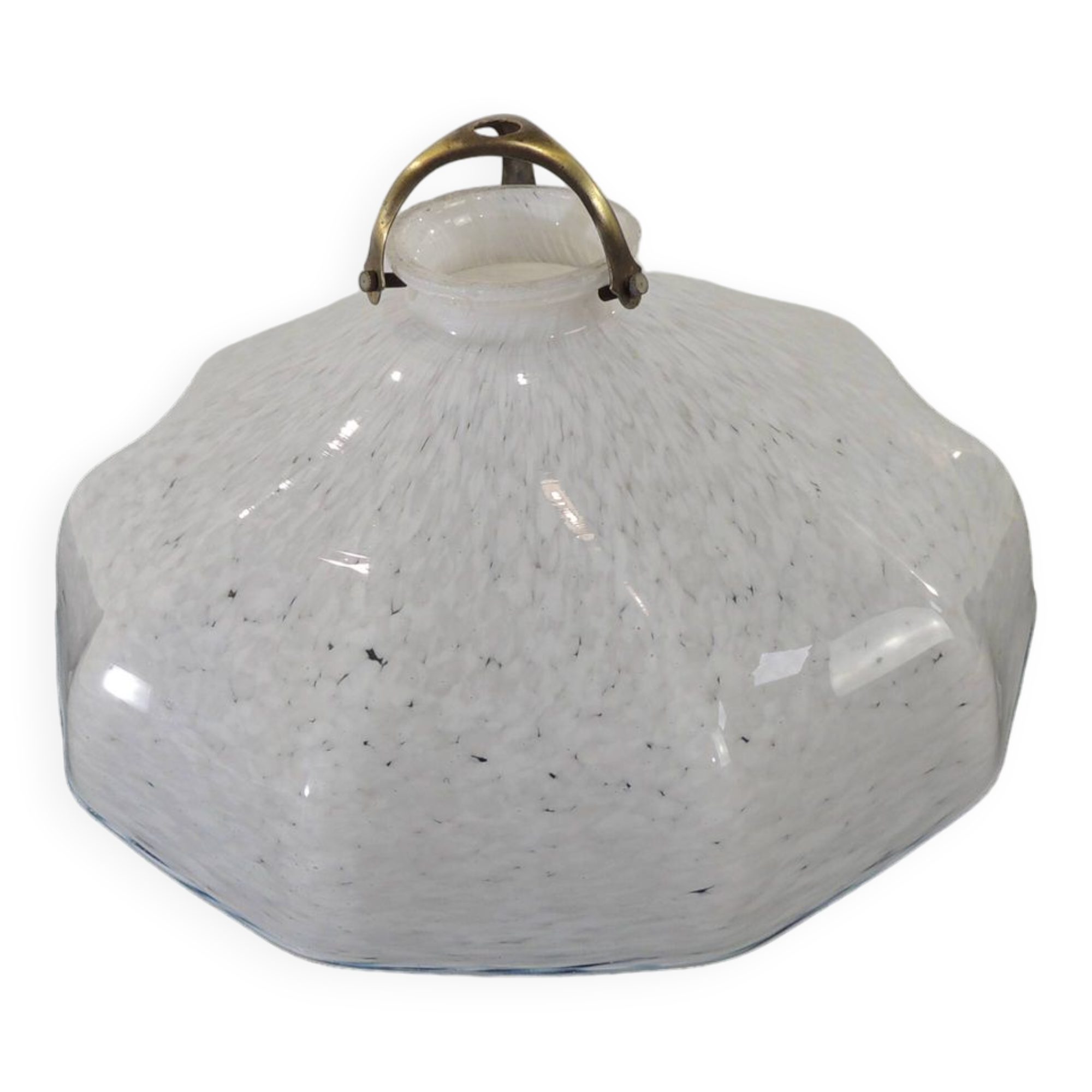 suspension with marbled opaline lampshade/vintage