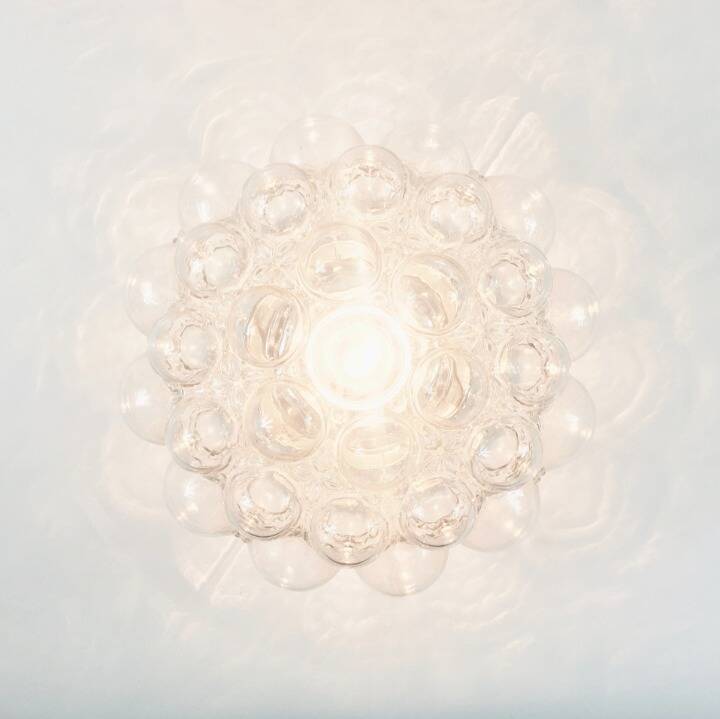 Set of 3 Mid-Century Glass Ceiling Light and Wall Lamps by Helena Tynell for Limburg, Germany, 1960s