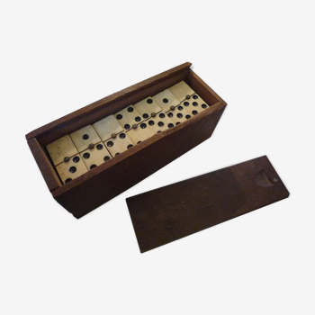 Jeu de domino ancien os et ébène