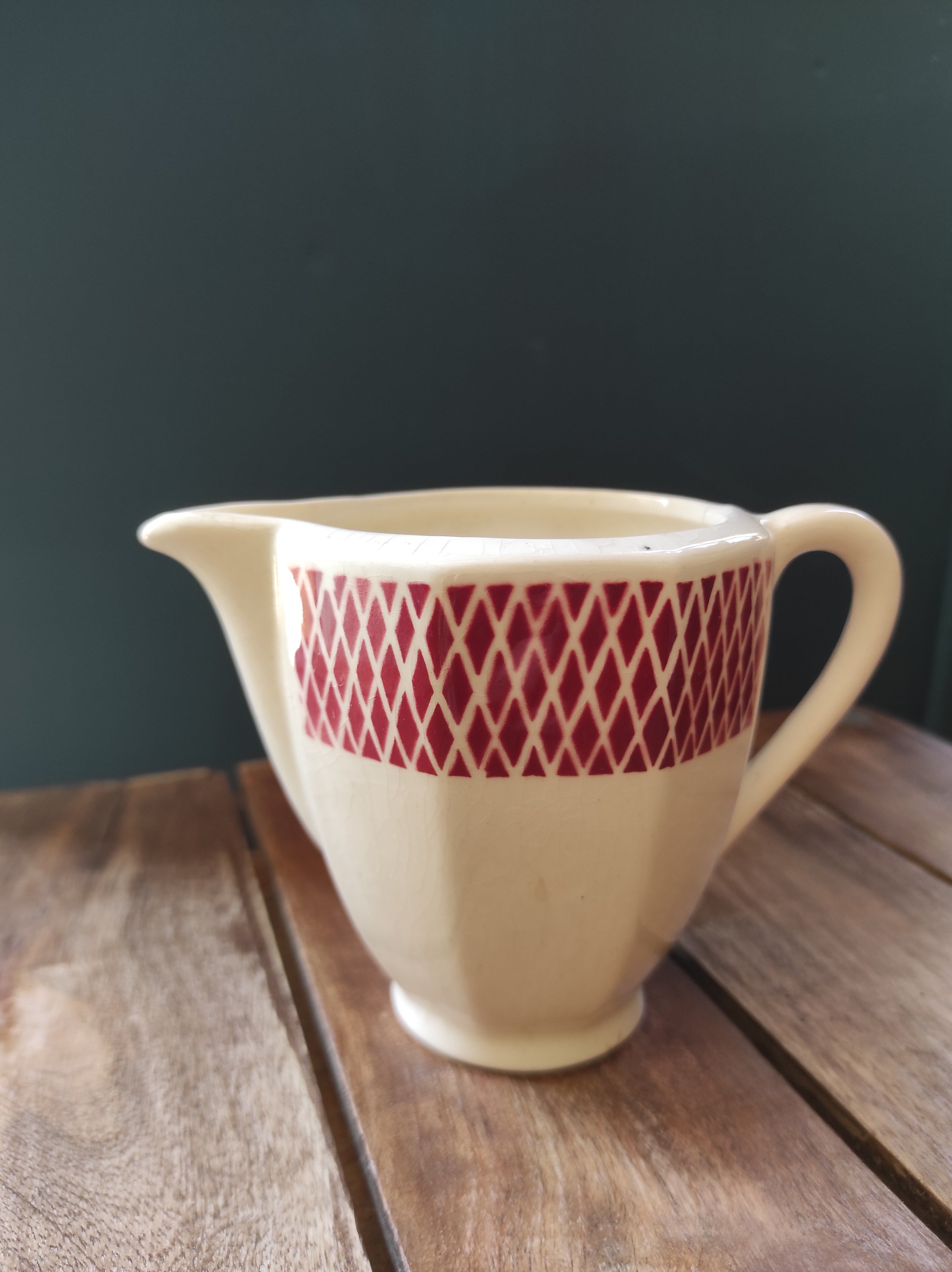 Vintage French milk jug, Badonviller porcelaine