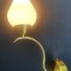 Pair of vintage wall sconces in gilded brass and opaline glass from the 1950s.