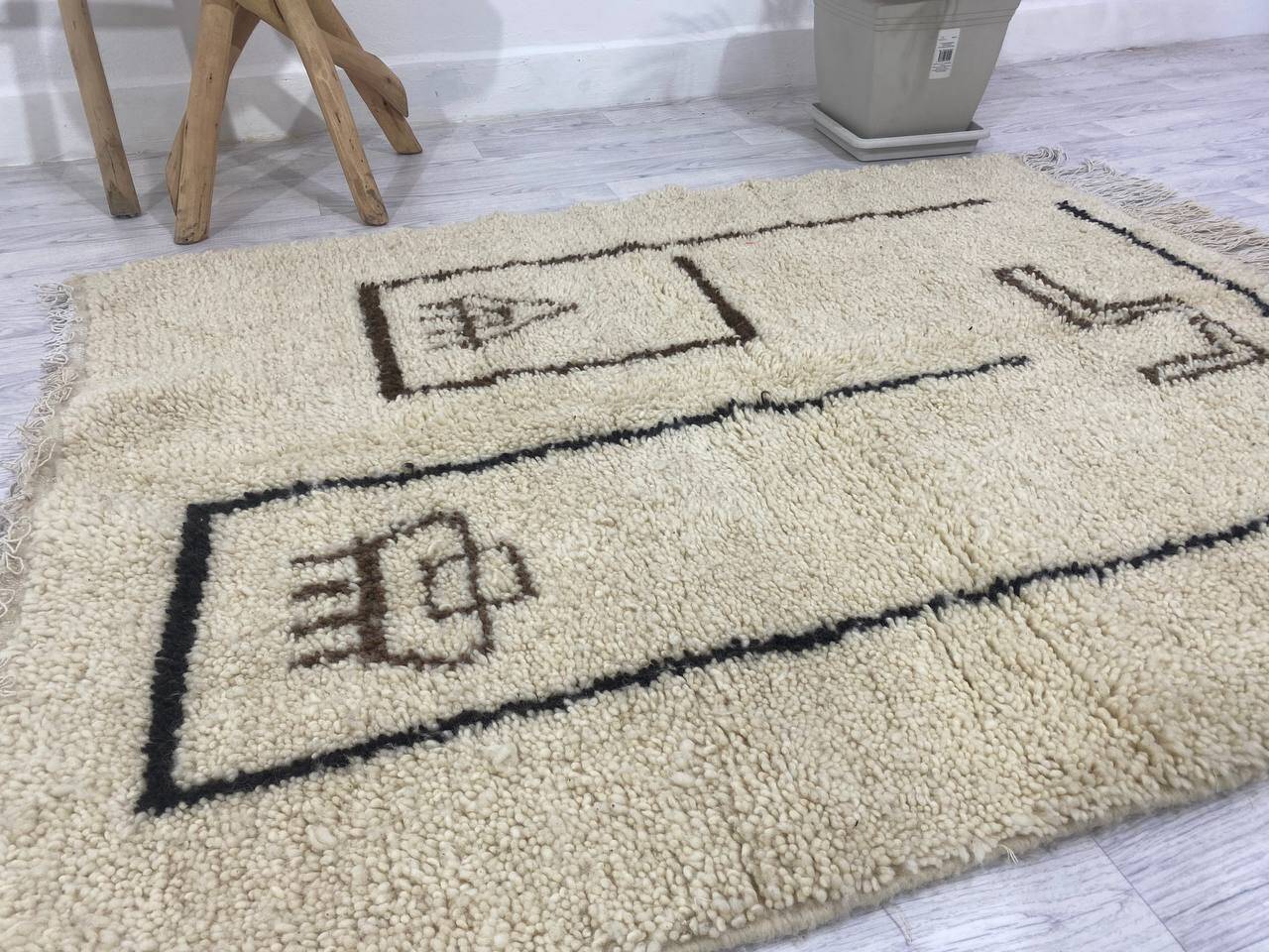 Handmade wool Berber rug 200 X 100 CM