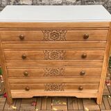 Art deco raw oak chest of drawers 1930