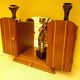Art Deco extra furniture 1920/1940 to install or fix, wooden, central mirror, 2 doors, 1 drawer