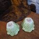 Vintage cabbage barbotine salt and pepper shaker duo