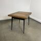 Rectangular extendable wooden table and black steel compass legs with 2 extensions France