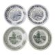 Lot de 4 assiettes plates vertes et bleues