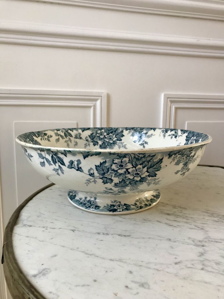 Salad bowl in iron sand saint-amand model "marie-louise" 1880 - xixth