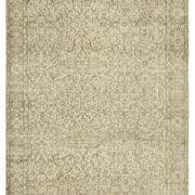 Handwoven vintage anatolian beige carpet 188 cm x 296 cm