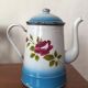 40s coffee maker in shabby enamelled sheet metal