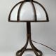 Bamboo rattan mushroom table lamp, Dutch 1970s