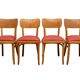 Set of 4 chairs 1950s, beechwood and leatherette