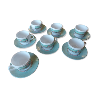 7 coffee cups Mint Green Arcopal