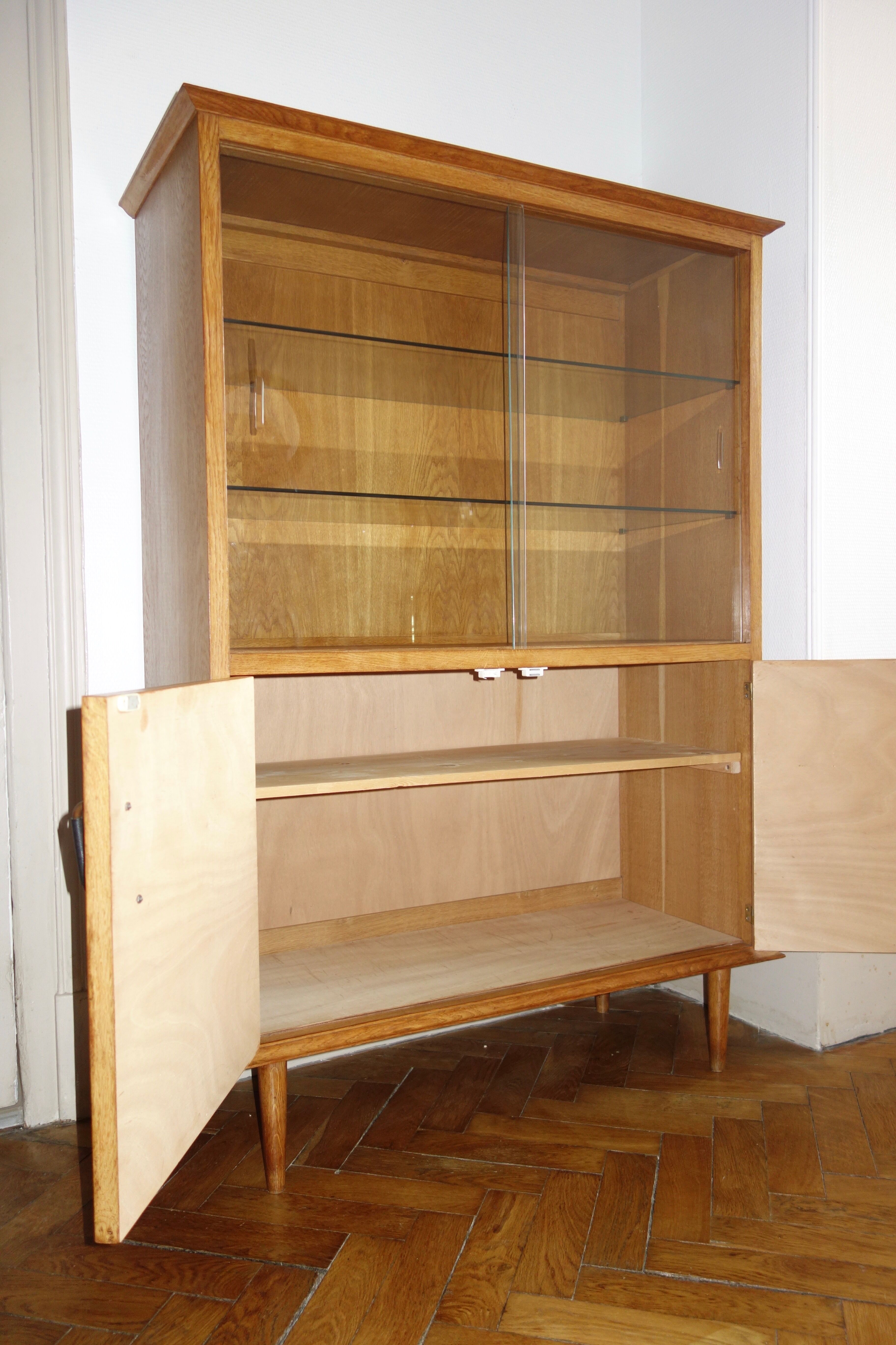 Library showcase in oak from the 1950s