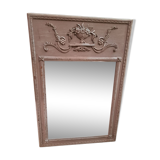 Louis XVI style trumeau mirror in patinated wood