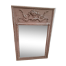 Miroir trumeau style Louis XVI en bois patiné