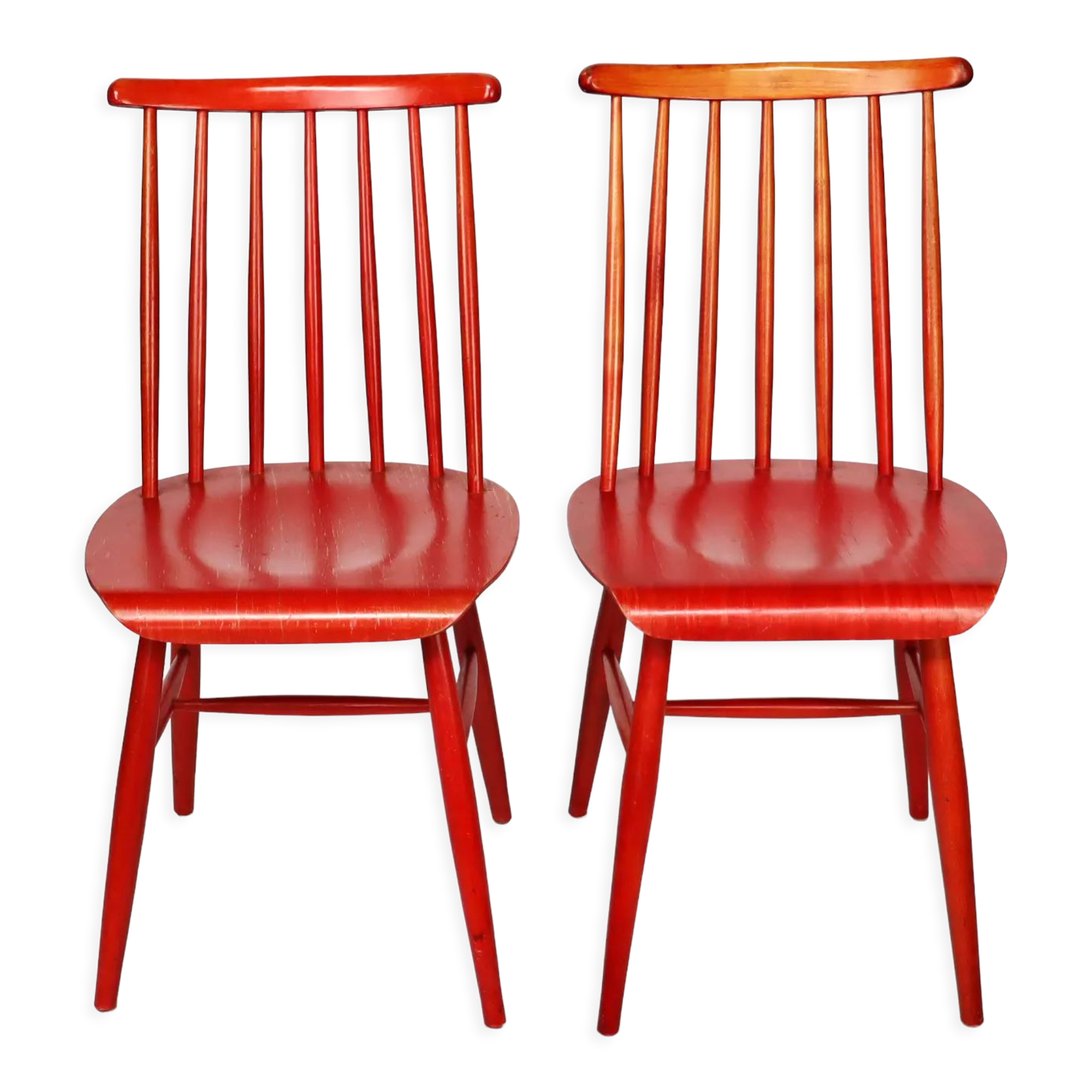 Pair of red chairs "pinnstol"