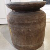 Old wooden pot