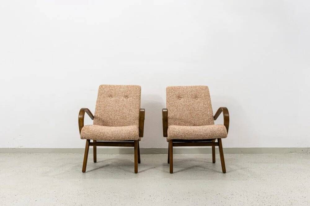 Pair Of Armchairs Type 53 By J. Smidek For Ton, Czechoslovakia, 1960’s