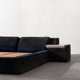 Cadre de lit en daim par Roche Bobois, années 1970