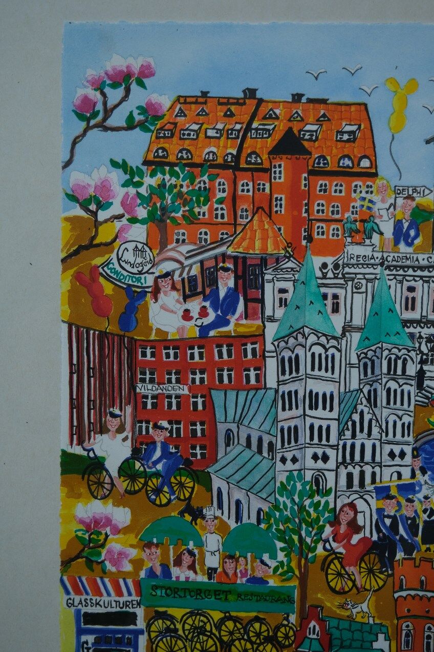Hand signed modern lithograph by Gunilla Mann, 1990s.