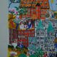 Hand signed modern lithograph by Gunilla Mann, 1990s.