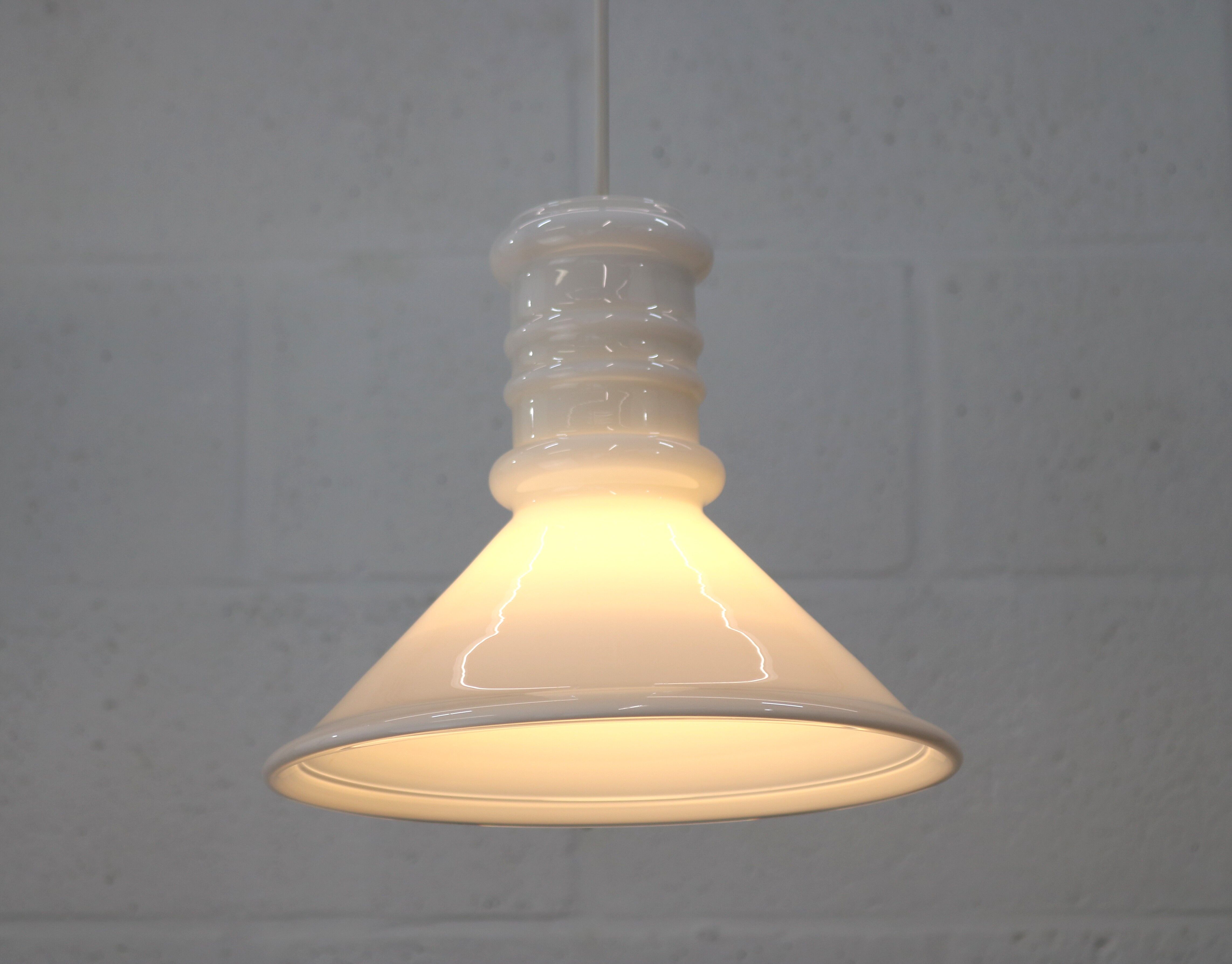 Opal glass pendant lamp designed by Sidse Werner for Holmegaard Copenhagen