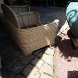 Pair of rattan armchairs
