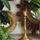 Old golden brass chandelier