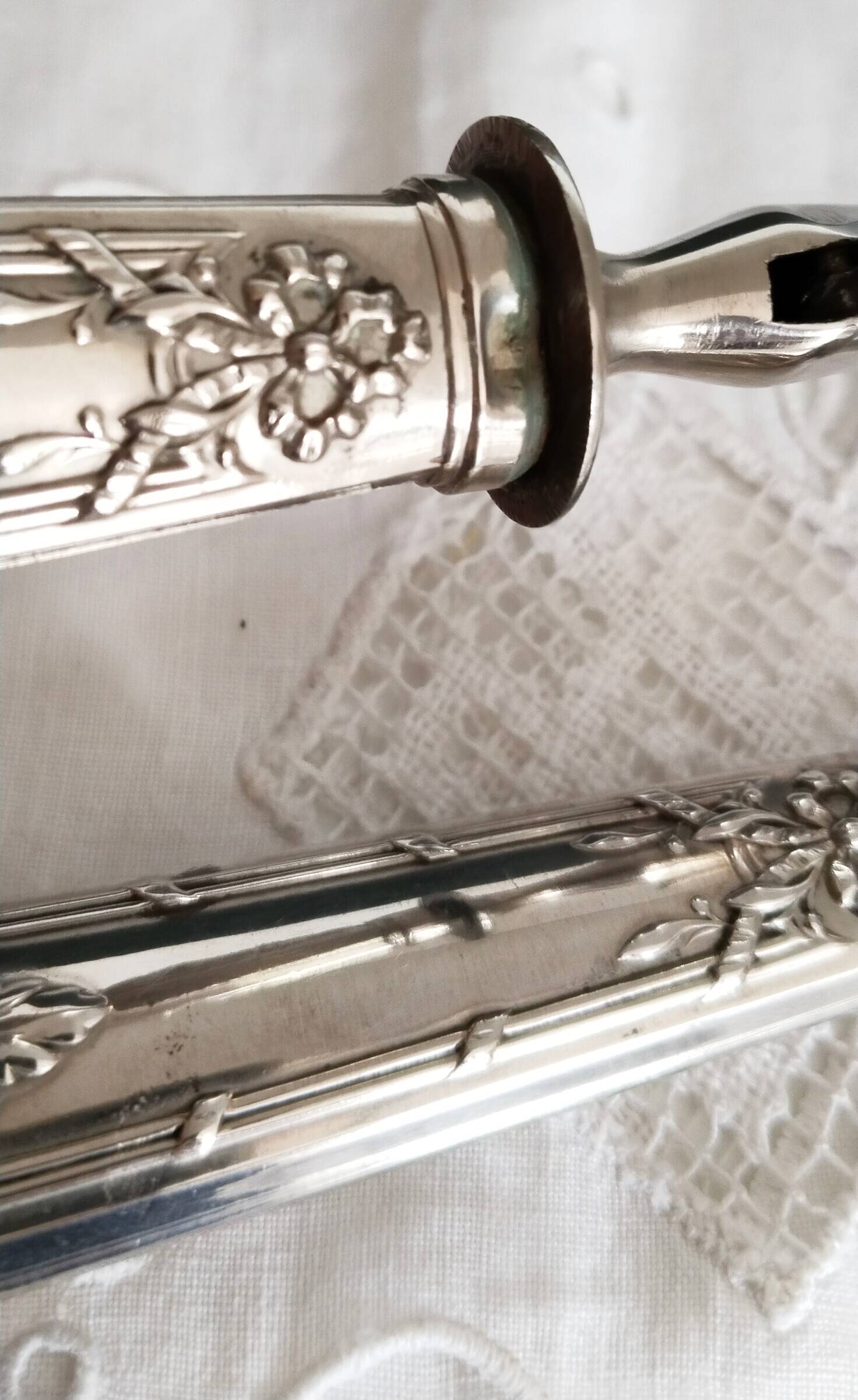 Service à découper le gigot en argent , XIX ème