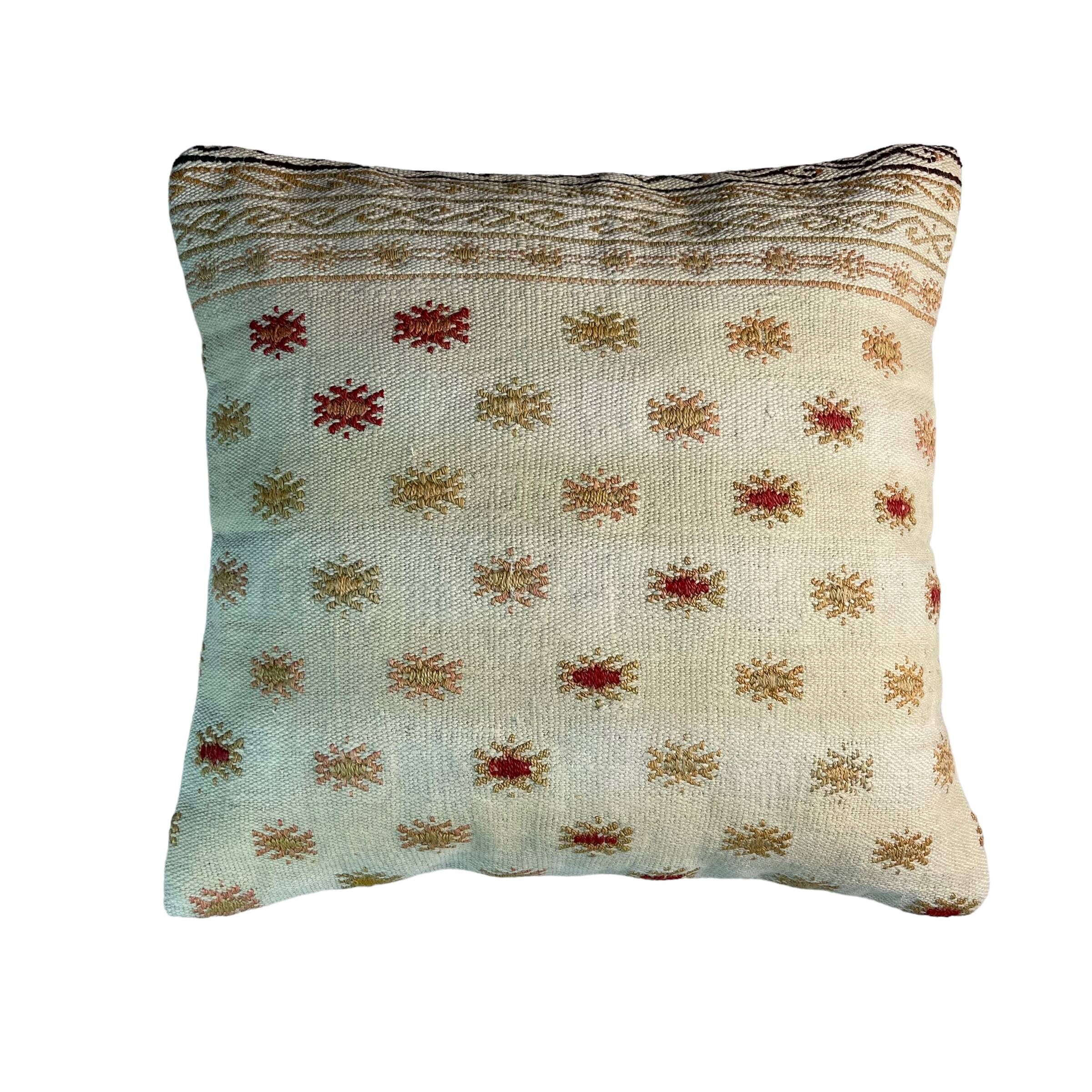 Vintage turkish kilim cushion cover , 45 x 45 cm