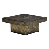 Table basse brutaliste en acier, France, années 1970
