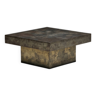 Brutalist Steel Coffee Table, France, 1970s