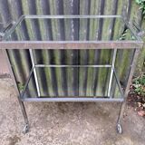 Chrome metal and mirror trolley