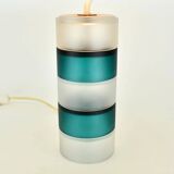Scandinavian vintage modernist teal and clear glass table lamp