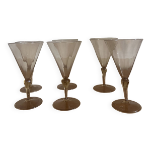 6 verres à eau Art déco