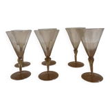 6 Art Deco Murano glass water glasses by Venini by Vittorio Zecchin