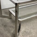 Table basse rectangulaire chromé style vintage 70'S