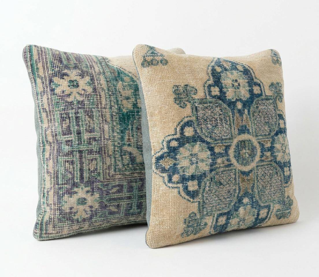 Set of 2 vintage Turkish cushion covers 51x51 cm