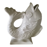 White ceramic vase in the shape of fish