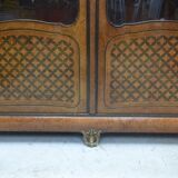 Transition style library marquetry and gilded bronze on marble